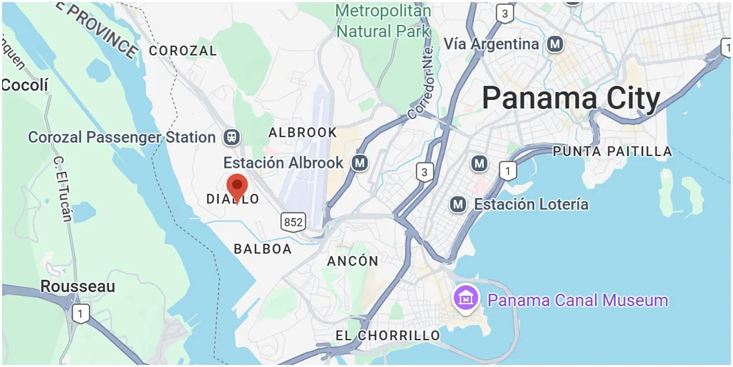 Mapa de la ubicación de la sede en Ciudad de Panamá