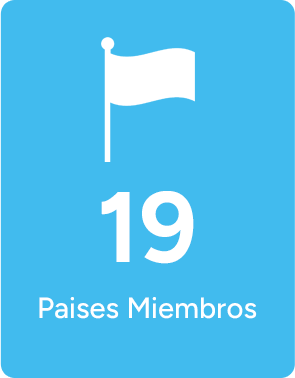 Icono de bandera con la cifra de 19 países miembros