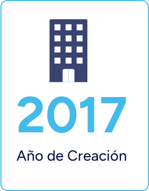 Icono de edificio con el año de creación de la red, 2017