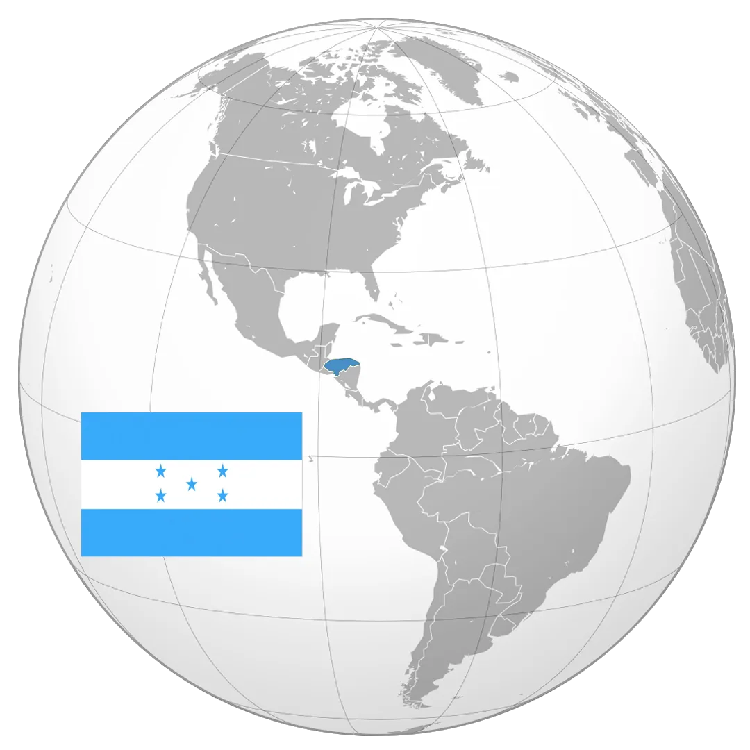 11_HONDURAS_GLOBE Globo terráqueo con Honduras destacada y su bandera