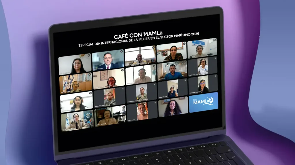 Reunión virtual del Café con MAMLa en la pantalla de una computadora